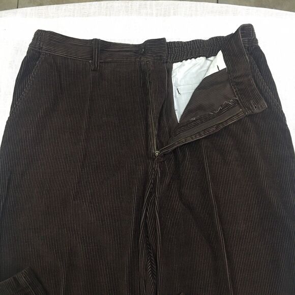 VTG Towncraft Corduroy Pants Men 38x32 Brown Stretch Straight Leg Cotton Classic - Picture 4 of 14